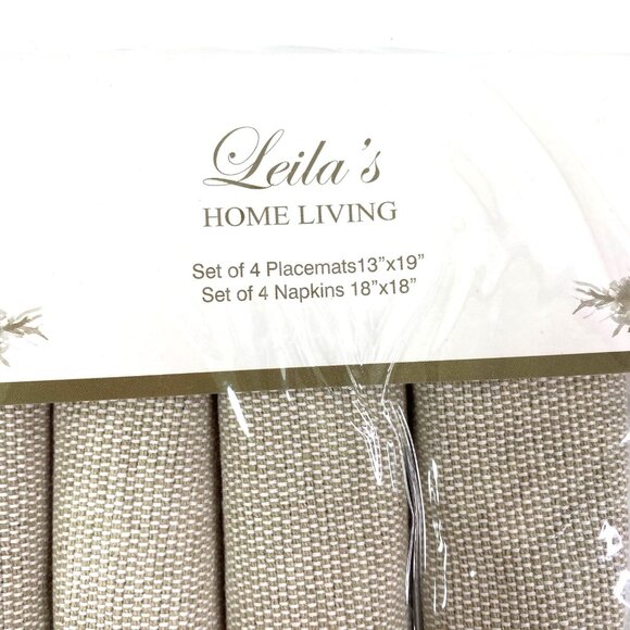 Leilas Linens Floral Placemats and Napkins Embroidered Set of 4 - Picture 7 of 7